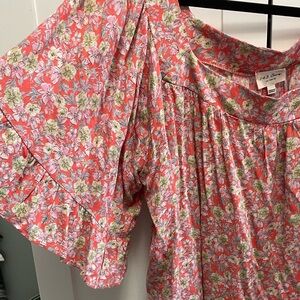 1.4.3. Story by Line Up Floral Pink and Green Blouse
